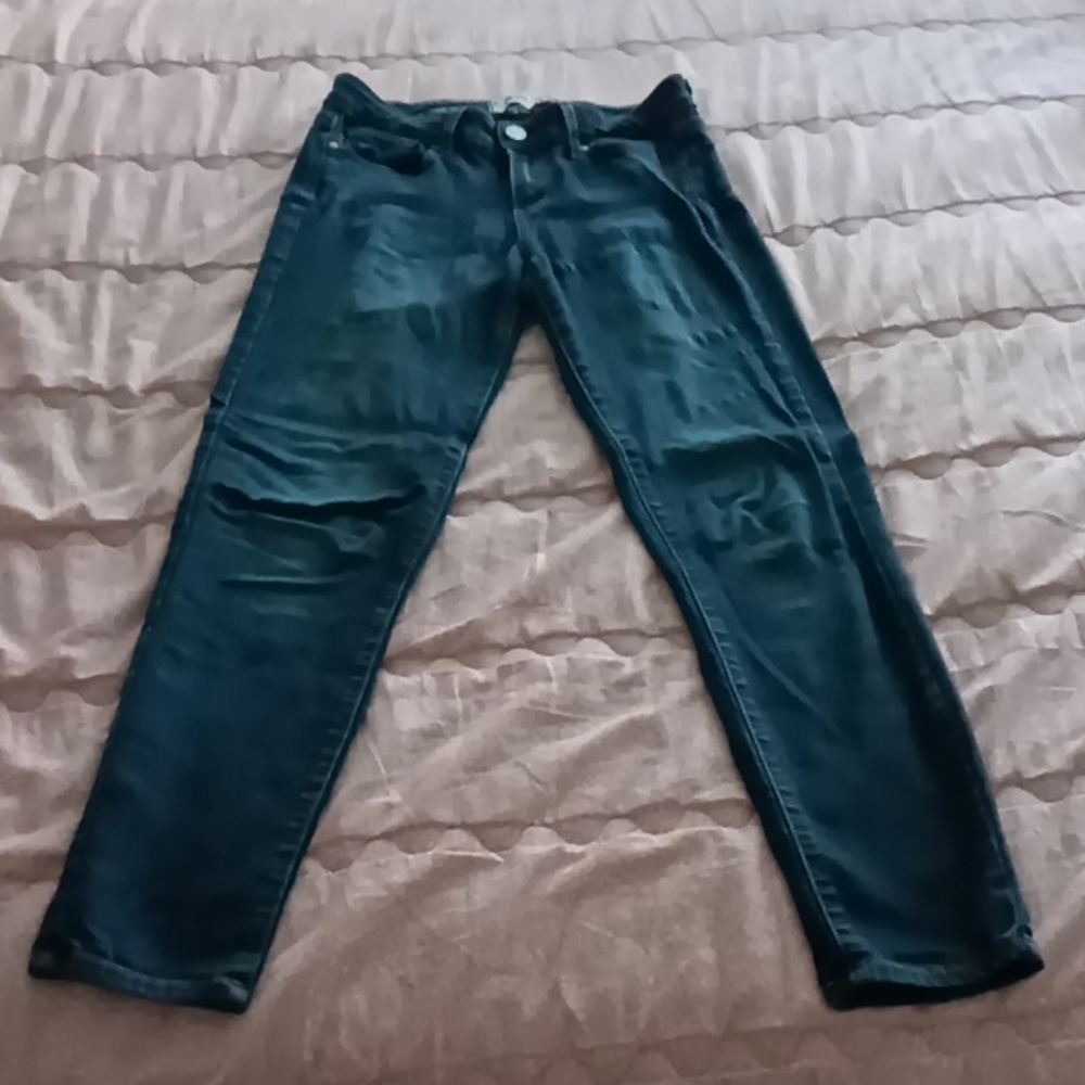 PAIGE Women's Dark Teal Slim Straight Jeans